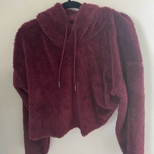 Fleece cropped hoodie